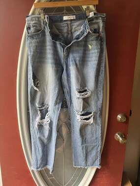 KanCan KC8708M Distressed Paint Splatter Straight Leg Jeans Size 13/30